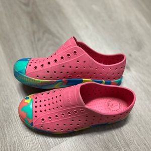 Native Pink Multi Color Girl Shoes Size 1